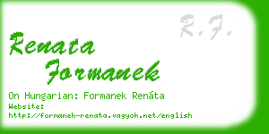 renata formanek business card